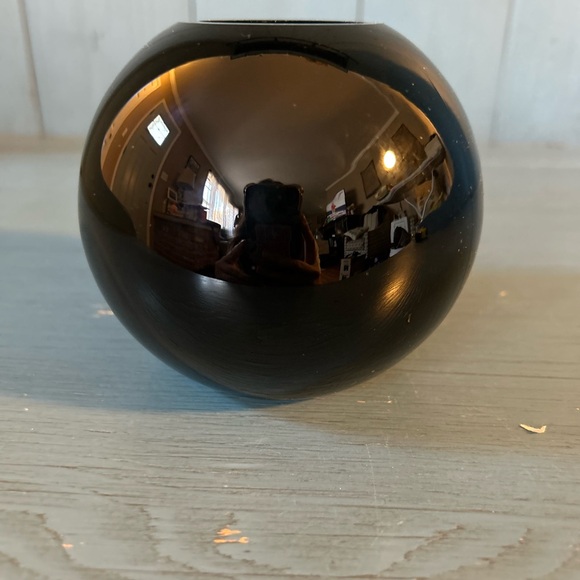 Fenton Black Ebony Amethyst Bowl Vase HP Silver Floral Poppies Signed Vintage - Picture 3 of 8